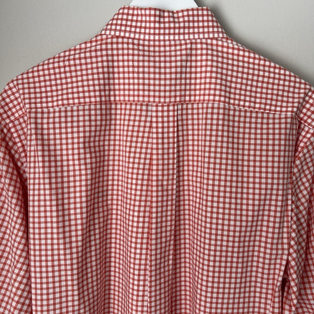 Southern Point Co The Hadley Shirt Men's Medium Button Up Checkered Orange White - Picture 5 of 8